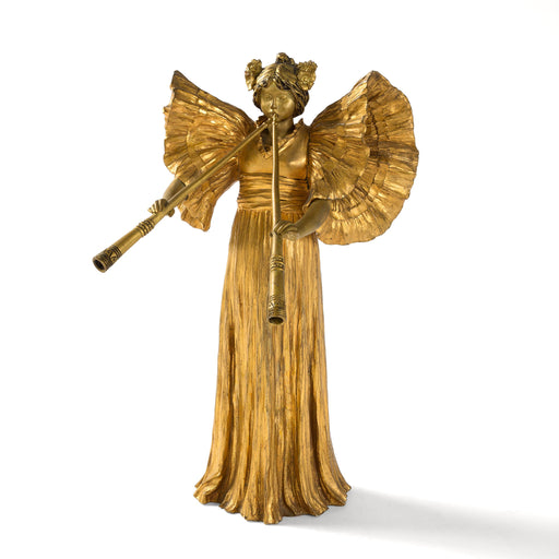 Macklowe Gallery Agathon Léonard "Joueuse aux Pipeaux" Gilt Bronze Sculpture