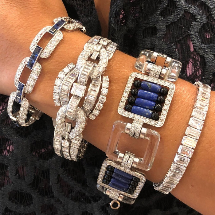 Macklowe Gallery Sapphire and Diamond Link Bracelet