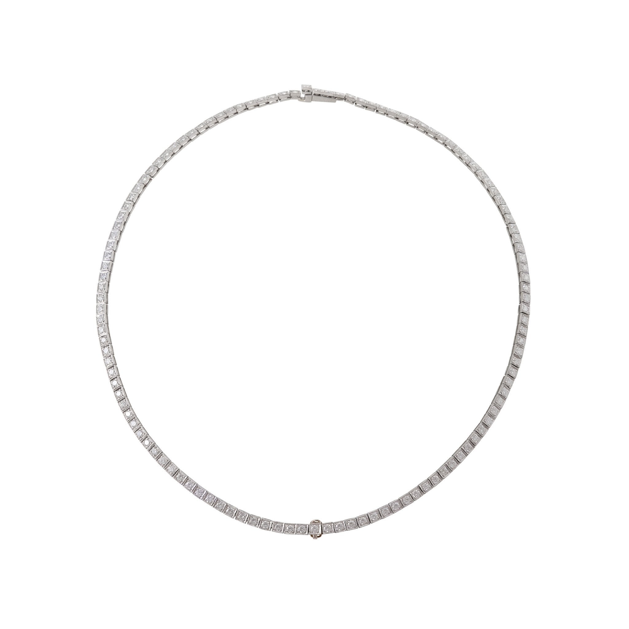 Macklowe Gallery | Diamond Box Link Line Necklace – MackloweGallery