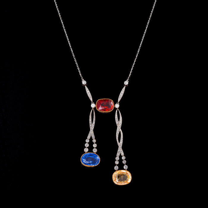 Macklowe Gallery Sapphire and Garnet Négligée Necklace