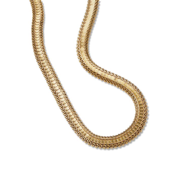Macklowe Gallery "Knitted" Victorian 18K Gold Chain Necklace