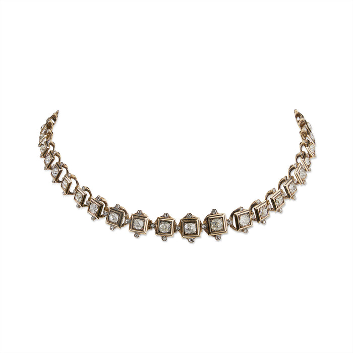 Agape Round Diamond Double Strand Riviere Tennis Necklace – Agape Diamonds