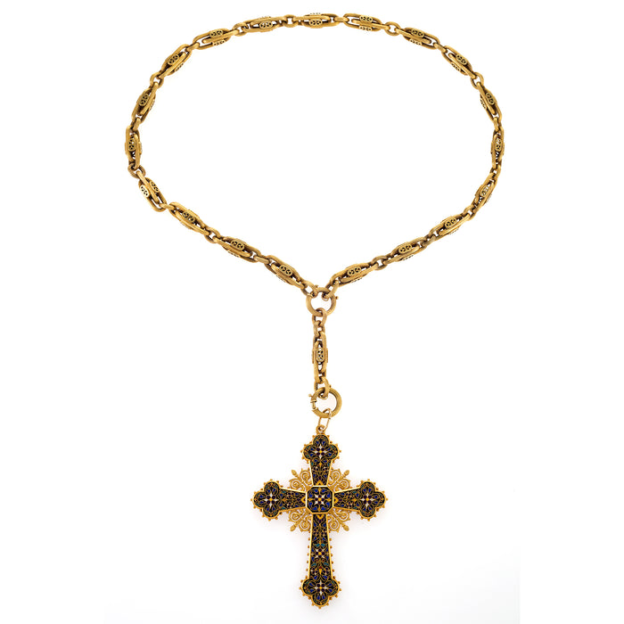 18k Gold Cross Pendant Necklace