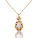 Macklowe Gallery Moonstone and Ruby Gold Pendant Necklace