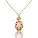 Macklowe Gallery Moonstone and Ruby Gold Pendant Necklace