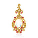 Macklowe Gallery Moonstone and Ruby Gold Pendant Necklace