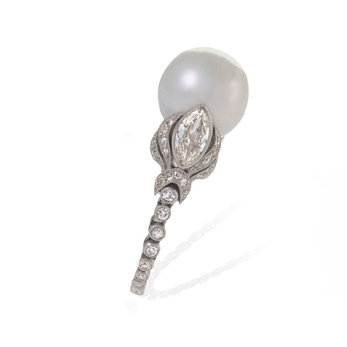 Baroque Freshwater Pearl and Diamond Flexible Ring
