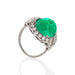 Macklowe Gallery Carved Emerald and Diamond Ring