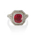 Macklowe Gallery Burma SSEF No-Heat Ruby and Old Mine-cut Diamond Ring