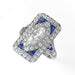 Macklowe Gallery Diamond and Sapphire Plaque Ring