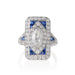 Macklowe Gallery Diamond and Sapphire Plaque Ring
