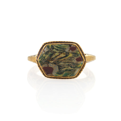 Macklowe Gallery Renaissance Ring with Ancient Roman Mosaic Glass