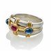 Macklowe Gallery Bulgari Rome Ruby and Sapphire Three Stone Ring