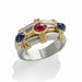 Macklowe Gallery Bulgari Rome Ruby and Sapphire Three Stone Ring