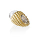 Macklowe Gallery David Webb Rock Crystal and Hammered Gold Bombé Ring