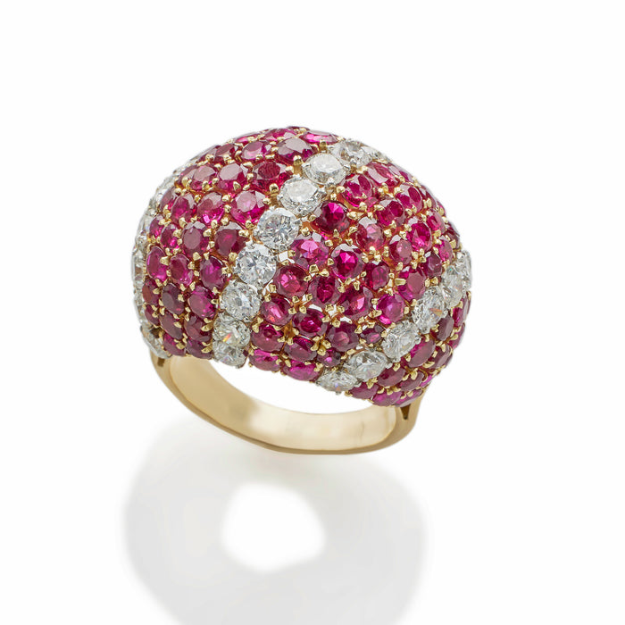 Macklowe Gallery Van Cleef & Arpels Paris Ruby and Diamond Bombé Ring