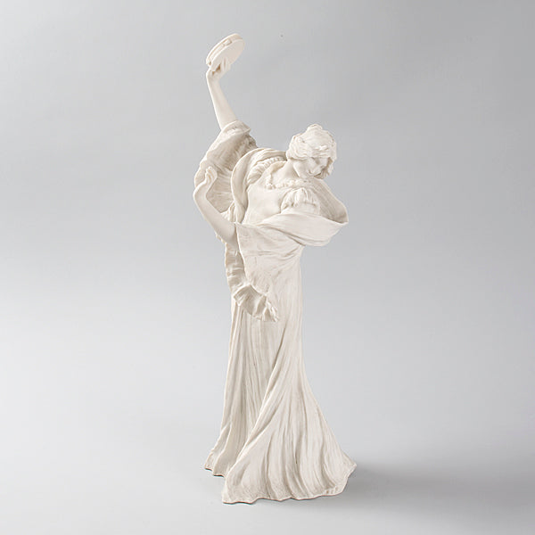 Agathon Léonard  "Danseuse Tambourin à Droite" Bisque Ceramic Sculpture