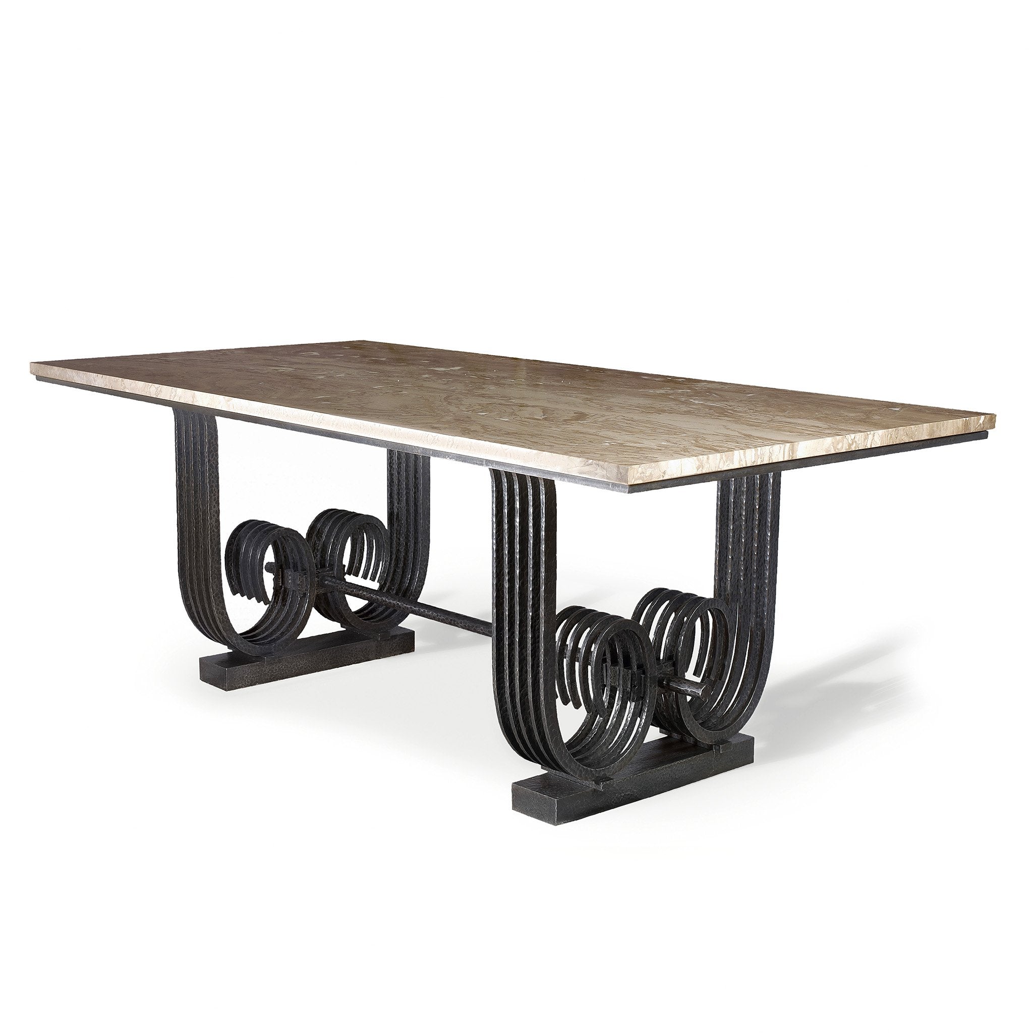 Macklowe Gallery | Raymond Subes Wrought Iron and Marble Table