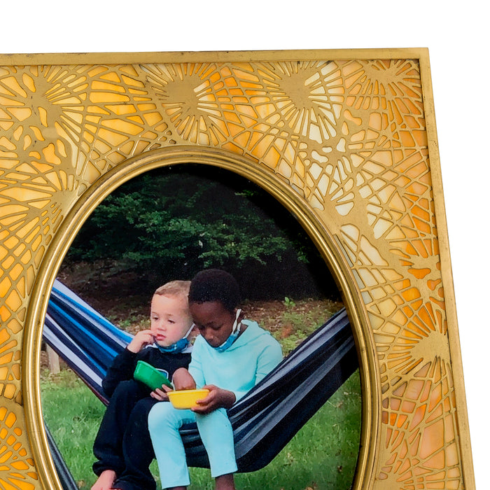 Macklowe Gallery Tiffany Studios New York "Pine Needle" Gilt Bronze Photo Frame