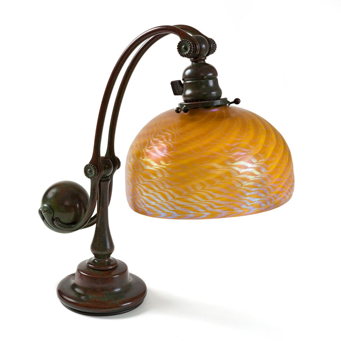 Macklowe Gallery Tiffany Studios New York "Counter Balance" Damascene Table Lamp