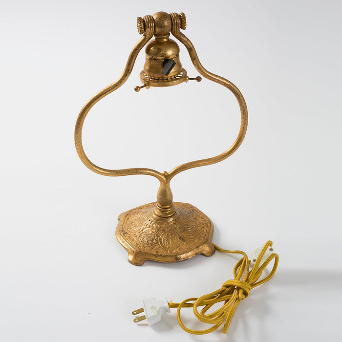 Macklowe Gallery Tiffany Studios  "Zodiac Damascene Harp" Desk Lamp