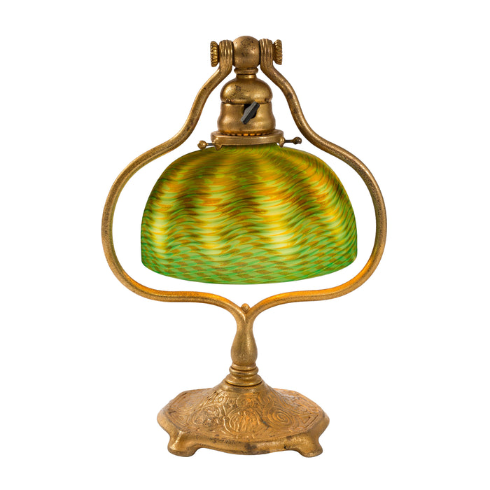 Tiffany Studios  "Zodiac Damascene Harp" Desk Lamp