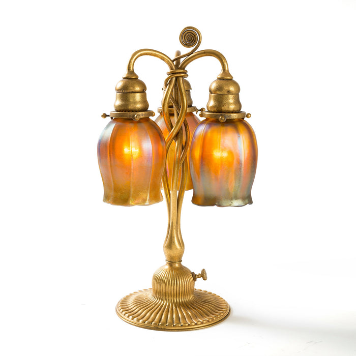 Macklowe Gallery Tiffany Studios New York "Newell Post" Favrile Glass Desk Lamp