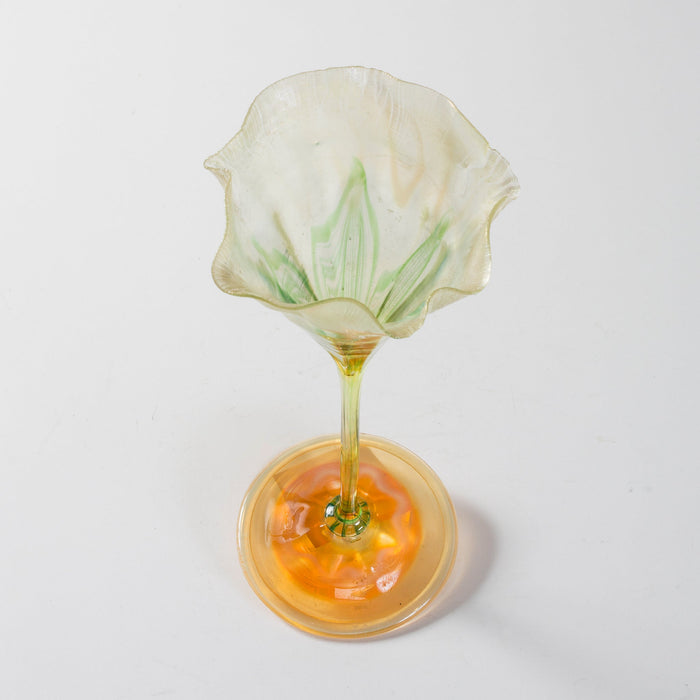 Macklowe Gallery Tiffany Studios New York Ruffled Rim Flower Form Glass Vase