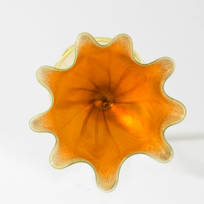 Macklowe Gallery Tiffany Studios New York Ruffled Rim Flower Form Glass Vase