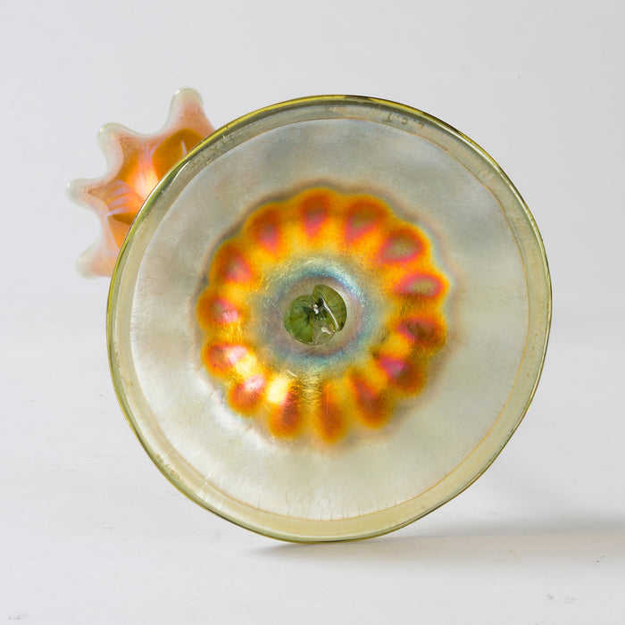 Macklowe Gallery Tiffany Studios New York Ruffled Rim Flower Form Glass Vase