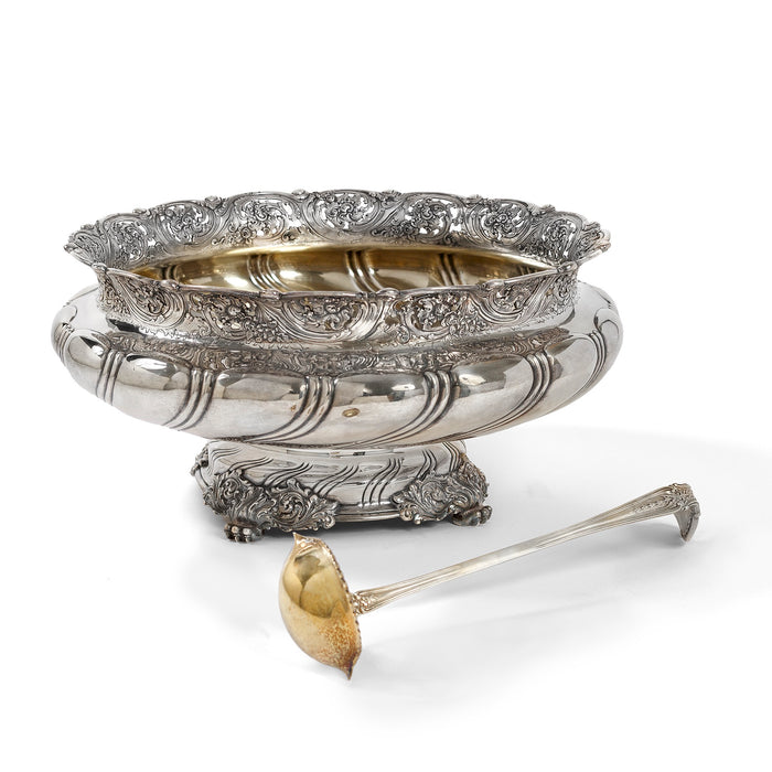 Macklowe Gallery Tiffany & Co. Silver Punch Bowl & Ladle