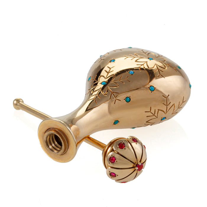 Macklowe Gallery John Rubel Ruby and Turquoise Perfume Bottle