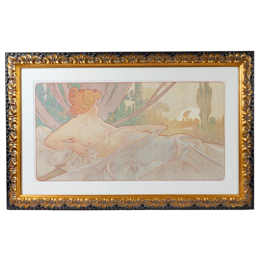 Macklowe Gallery Alphonse Mucha Pair of "Dawn and Dusk" Lithographs