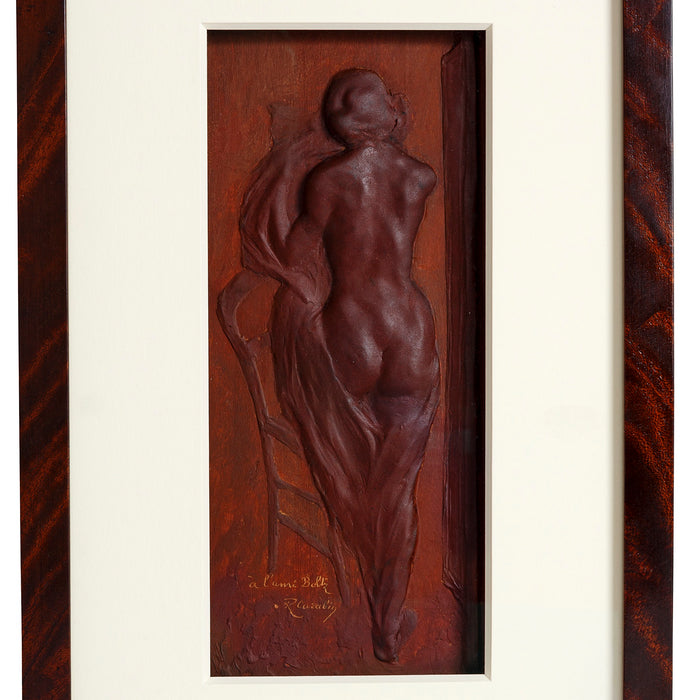 Macklowe Gallery François-Rupert Carabin "Nude Woman with Chair" Wax Plaque