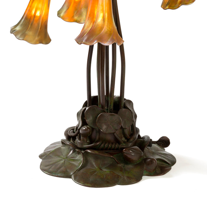 Macklowe Gallery Tiffany Studios New York "Seven Light Lily" Table Lamp 