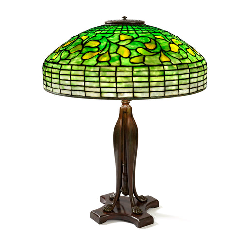 Macklowe Gallery Tiffany Studios New York "Swirling Lemon Leaf" Table Lamp