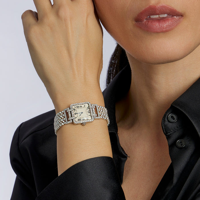 Macklowe Gallery Cartier Paris and Edmond Jaeger Seed Pearl and Diamond Wristwatch