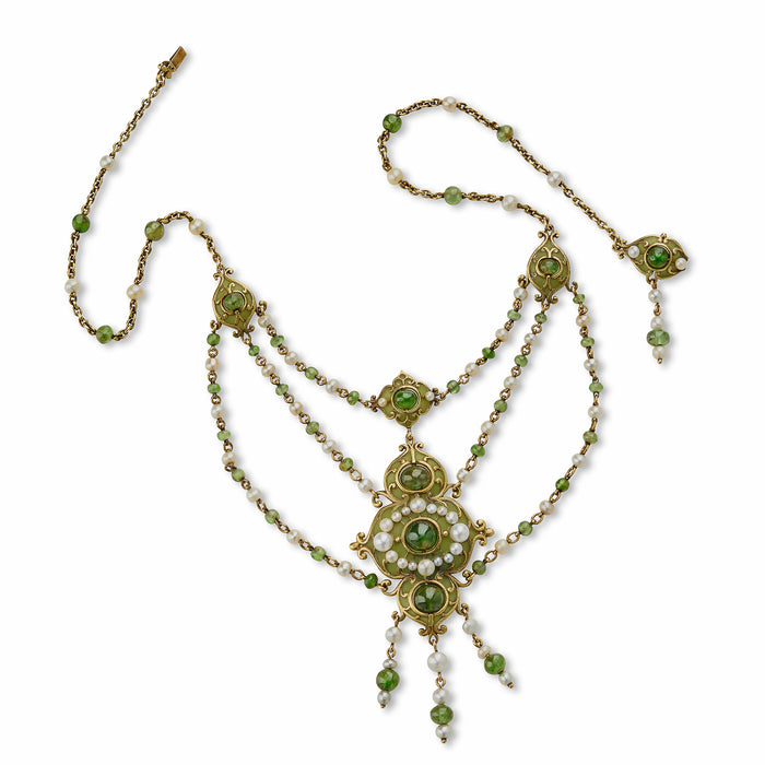 Marcus & Co. Plique-à-jour Enamel and Peridot Necklace