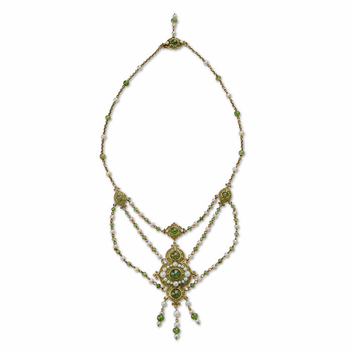 Marcus & Co. Plique-à-jour Enamel and Peridot Necklace