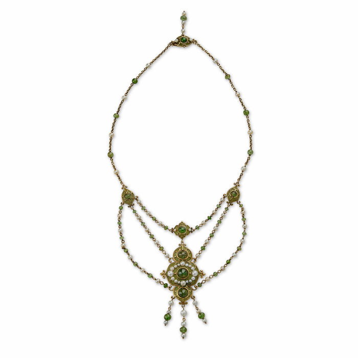 Marcus & Co. Plique-à-jour Enamel and Peridot Necklace