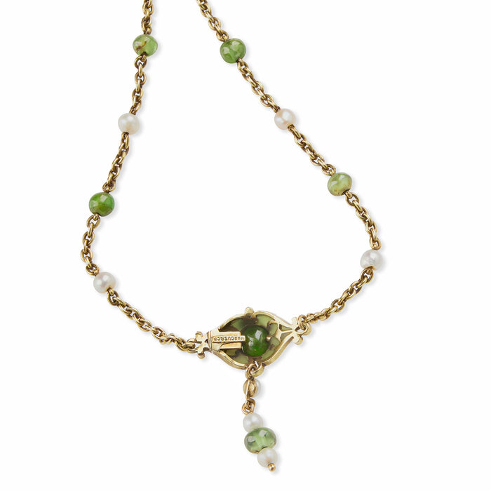 Macklowe Gallery Marcus & Co. Plique-à-jour Enamel and Peridot Necklace