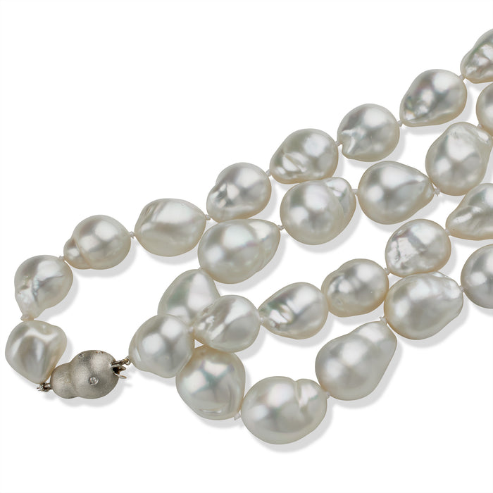 Macklowe Gallery Long Cultured Baroque Natural Color South Sea Pearl Necklace