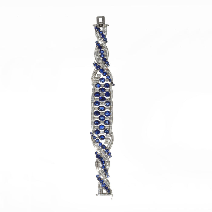 Macklowe Gallery Boucheron Paris Untreated Sapphire and Diamond Bracelet