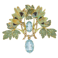René Lalique Plique-à-Jour Enamel "L'Anémone de Bois" Brooch