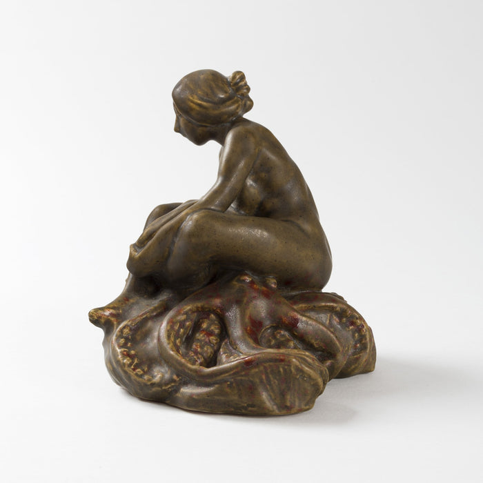 Macklowe Gallery François-Rupert Carabin "Femme au Pieuvre" Glazed Ceramic Inkwell