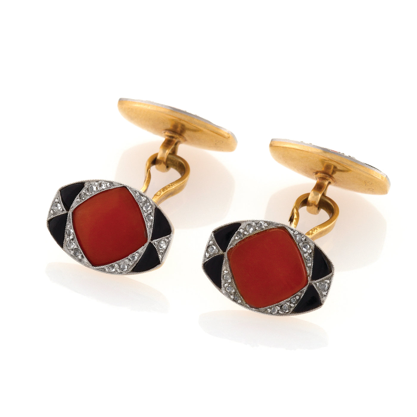 Macklowe Gallery Coral and Onyx DoubleSided Cuff Links — MackloweGallery
