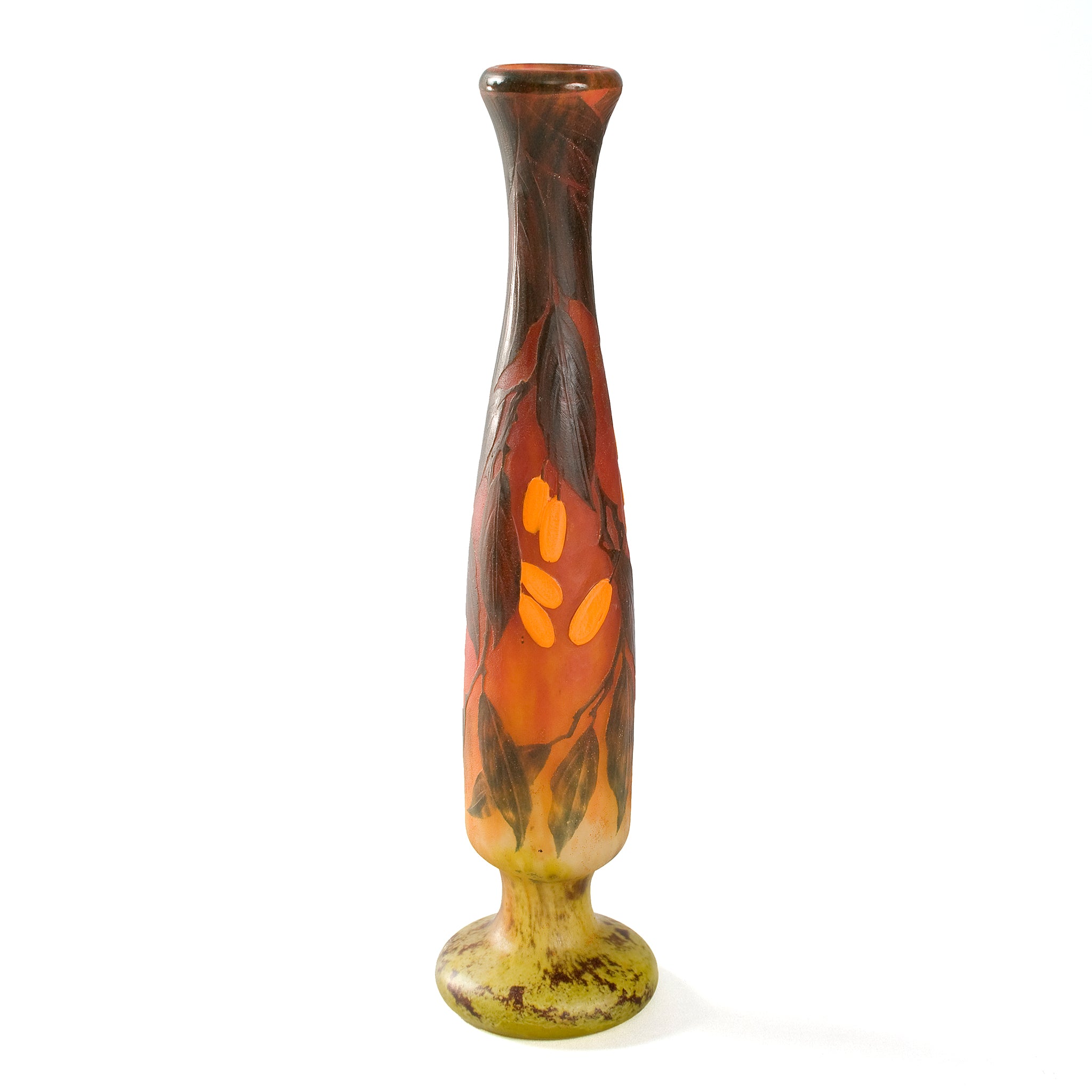 Macklowe Gallery | Daum Nancy Wheel-Carved Cameo Glass Vase