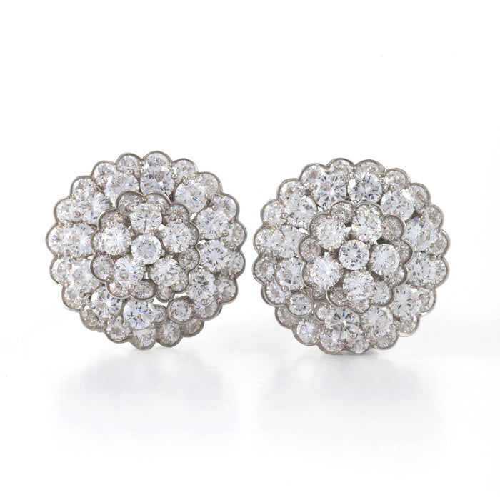 Van Cleef & Arpels 18K White Gold Pavé Diamond Pure Alhambra Pierced S