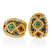 Macklowe Gallery David Webb Cabochon Gemstone Half Hoop Earrings