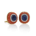 Macklowe Gallery David Webb Coral and Sapphire Button Earrings